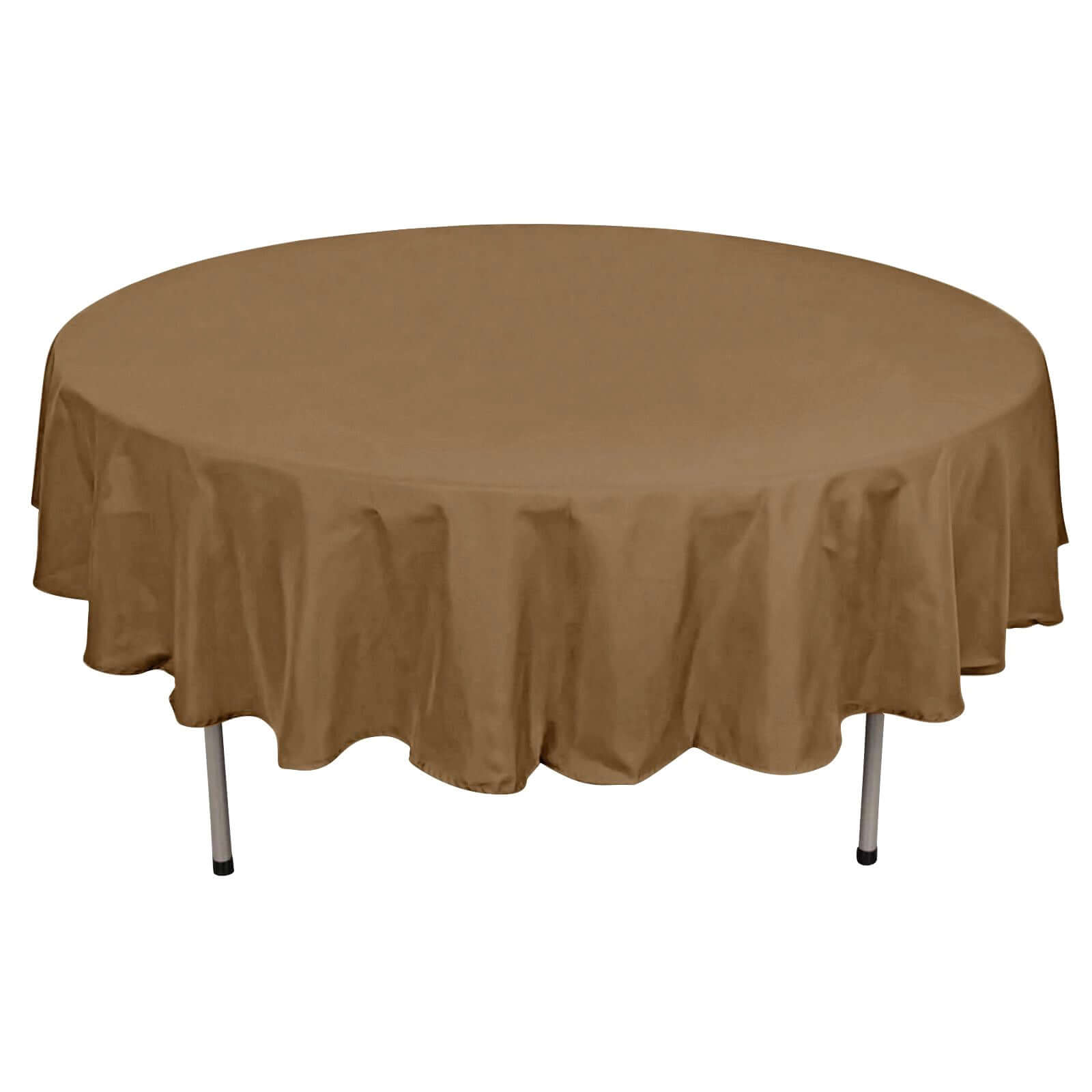 Polyester 90" Round Tablecloth Taupe - Stain & Wrinkle-Resistant Table Cover Pro Linens