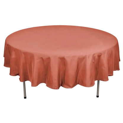 Polyester 90" Round Tablecloth Terracotta (Rust) - Stain & Wrinkle-Resistant Table Cover Pro Linens