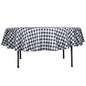 Polyester 90" Round Tablecloth White/Black - Checkered Buffalo Plaid Design for Casual Occasions Pro Linens