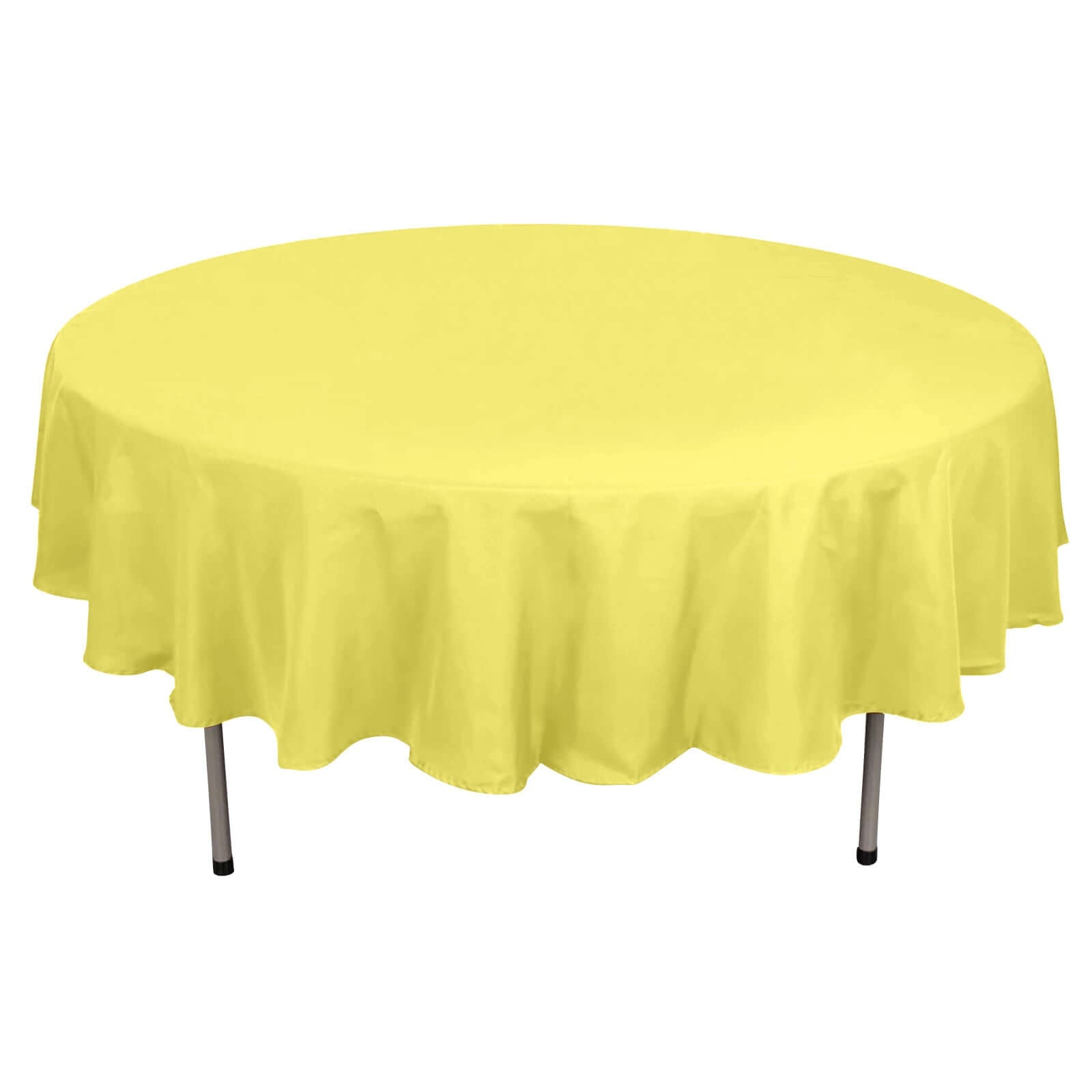 Polyester 90" Round Tablecloth Yellow - Stain & Wrinkle-Resistant Table Cover Pro Linens