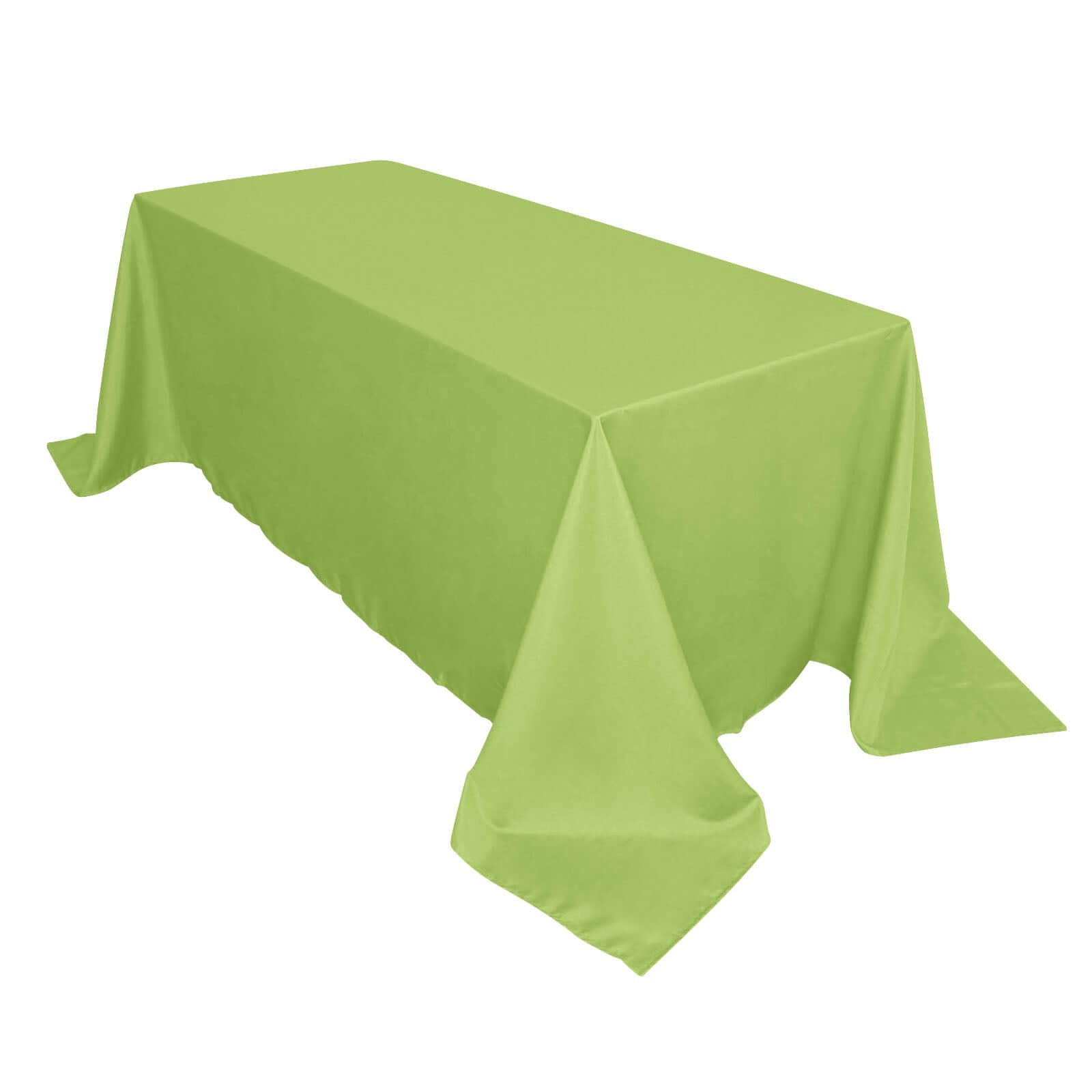 Polyester 90"x132" Rectangle Tablecloth Apple Green - Seamless Wrinkle - Resistant Table Cover - Pro Linens