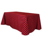 Polyester 90"x132" Rectangle Tablecloth Black/Red - Seamless Checkered Buffalo Plaid Table Cover - Pro Linens