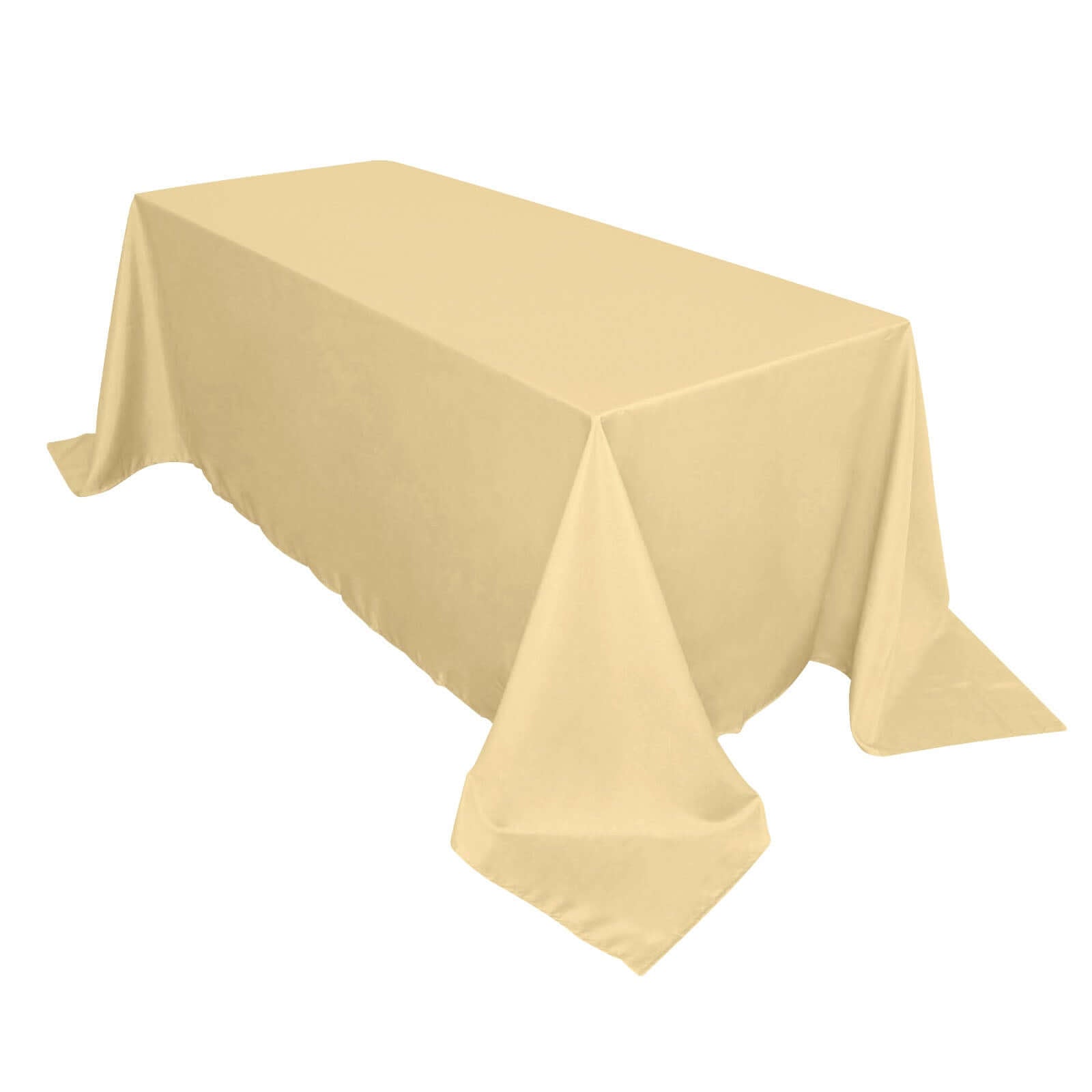 Polyester 90"x132" Rectangle Tablecloth Champagne - Seamless Wrinkle-Resistant Table Cover Pro Linens