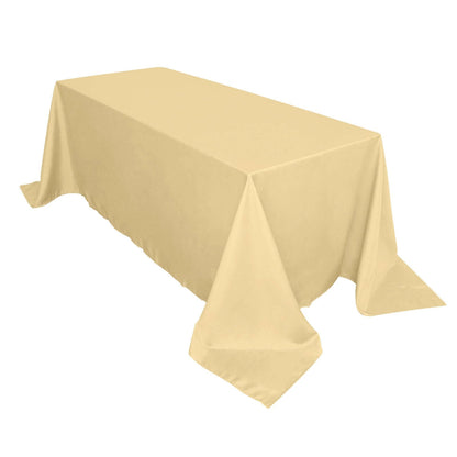 Polyester 90"x132" Rectangle Tablecloth Champagne - Seamless Wrinkle-Resistant Table Cover Pro Linens