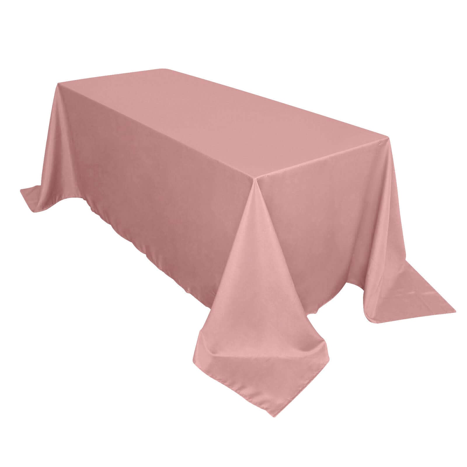 Polyester 90"x132" Rectangle Tablecloth Dusty Rose - Seamless Wrinkle - Resistant Table Cover - Pro Linens