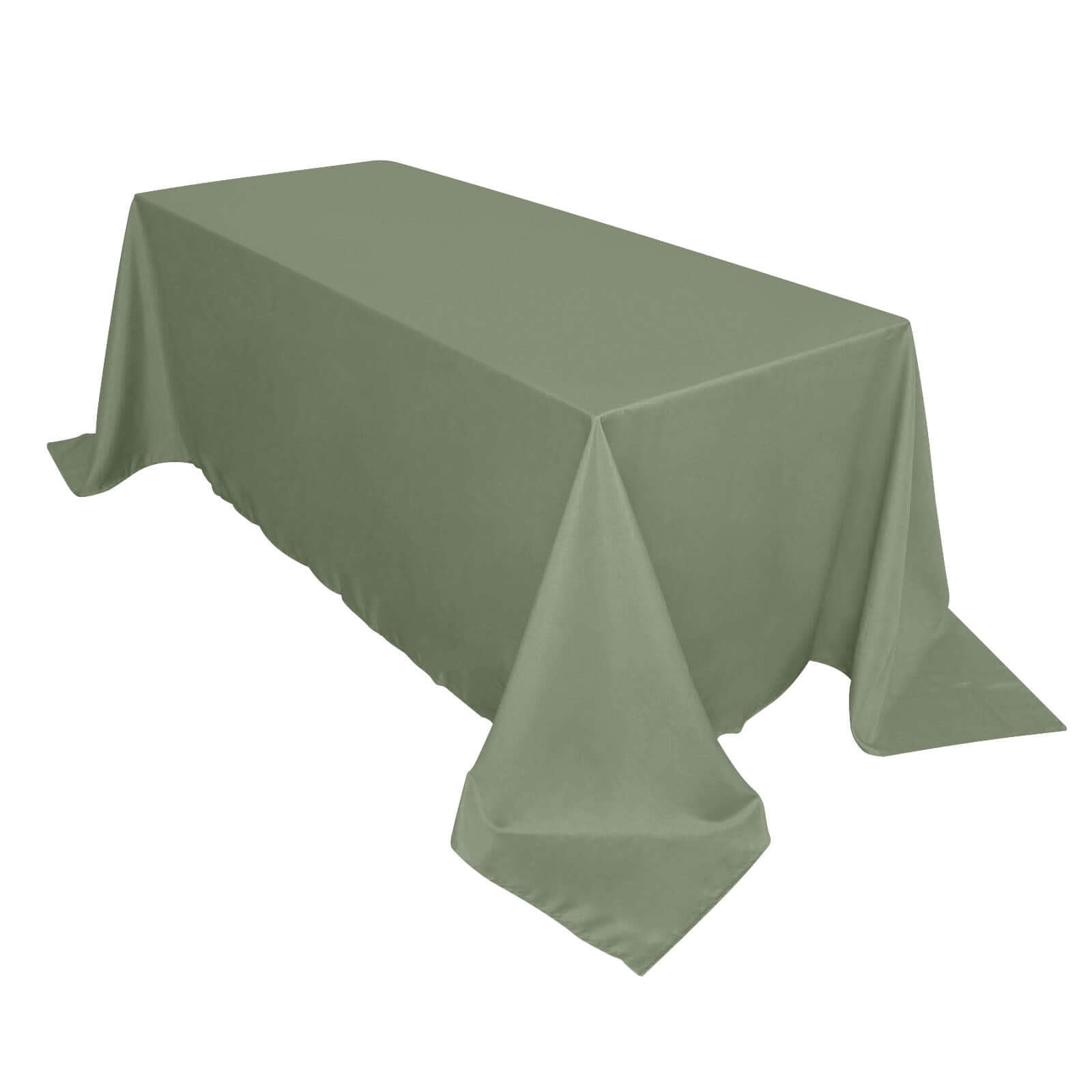 Polyester 90"x132" Rectangle Tablecloth Dusty Sage Green - Seamless Wrinkle-Resistant Table Cover Pro Linens