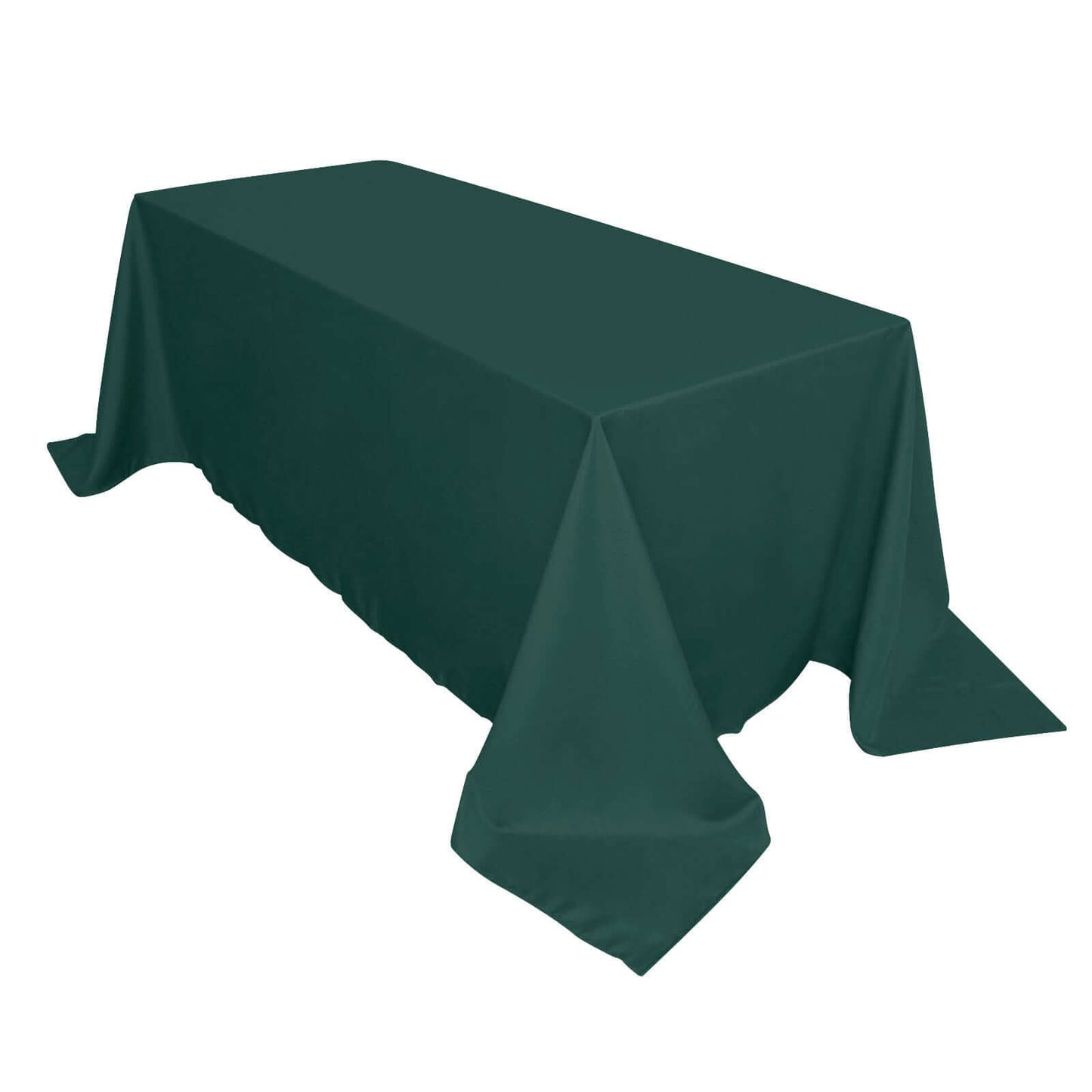 Polyester 90"x132" Rectangle Tablecloth Hunter Emerald Green - Seamless Wrinkle - Resistant Table Cover - Pro Linens