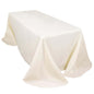 Polyester 90"x132" Rectangle Tablecloth Ivory - Rounded Corners and Seamless Table Cover - Pro Linens