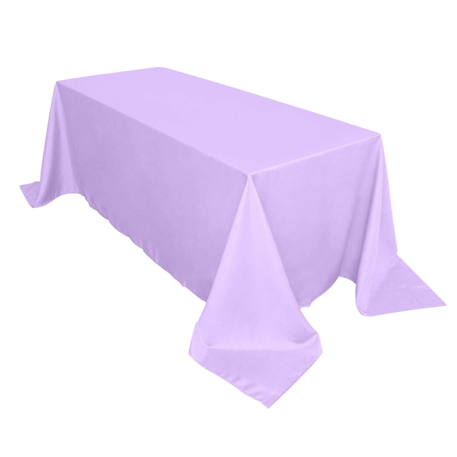 Polyester 90"x132" Rectangle Tablecloth Lavender Lilac - Seamless Wrinkle - Resistant Table Cover - Pro Linens