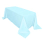 Polyester 90"x132" Rectangle Tablecloth Light Blue - Seamless Wrinkle - Resistant Table Cover - Pro Linens