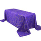 Polyester 90"x132" Rectangle Tablecloth Purple Seamless with Gold Foil Geometric Pattern - Wrinkle-Resistant Seamless Table Cover Pro Linens