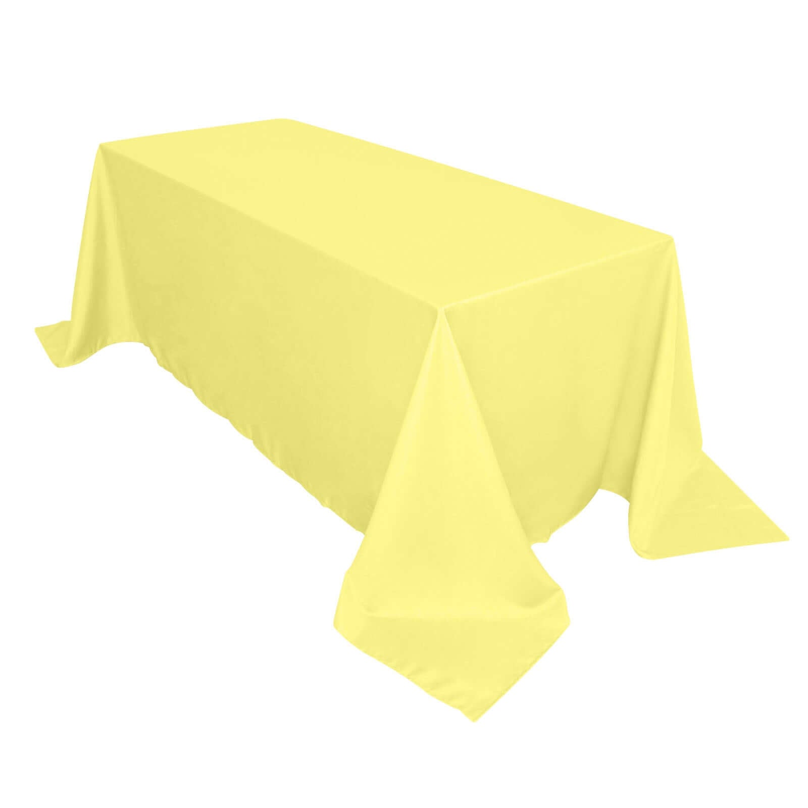 Polyester 90"x132" Rectangle Tablecloth Yellow - Seamless Wrinkle-Resistant Table Cover Pro Linens