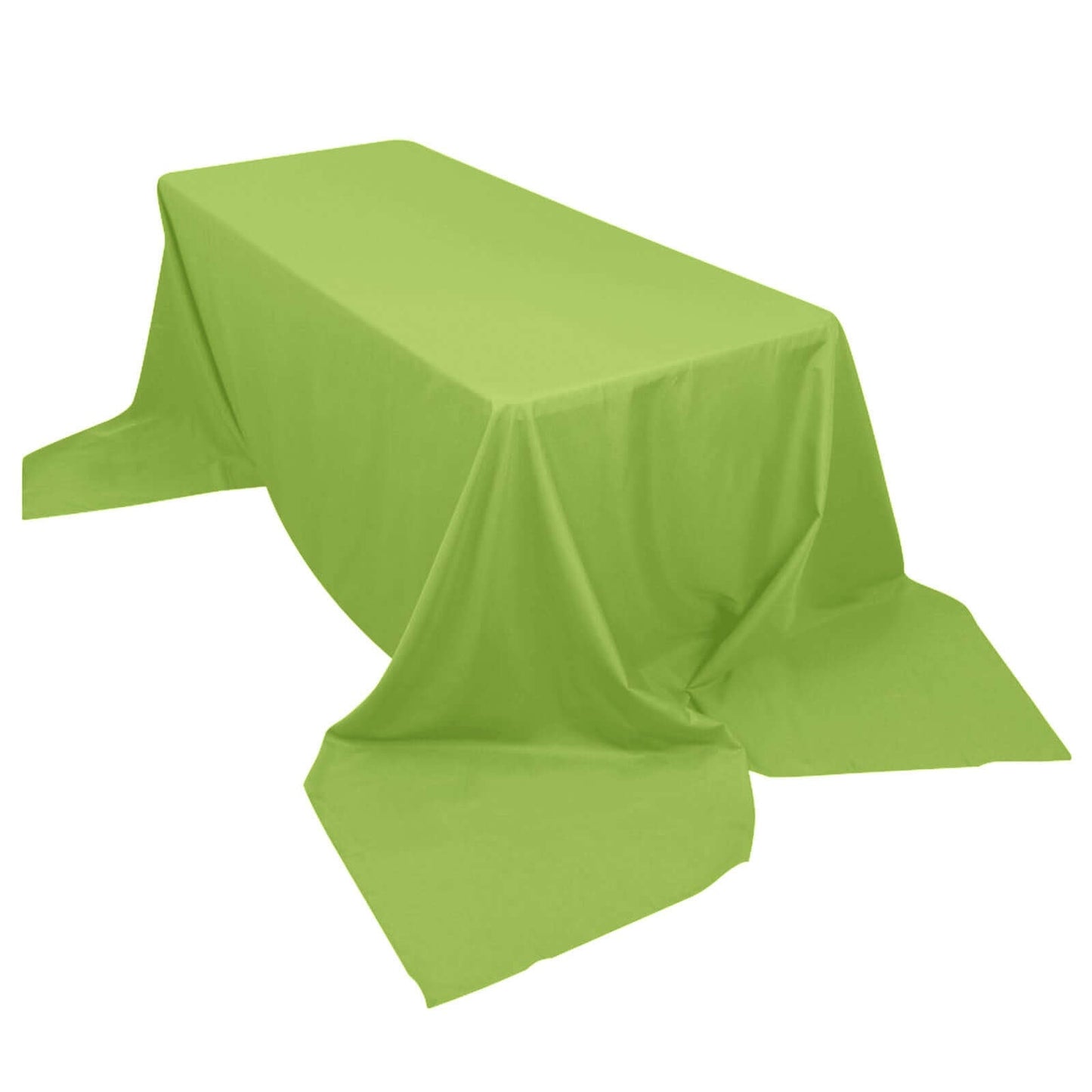 Polyester 90"x156" Rectangle Tablecloth Apple Green - Seamless Wrinkle-Resistant Table Cover Pro Linens