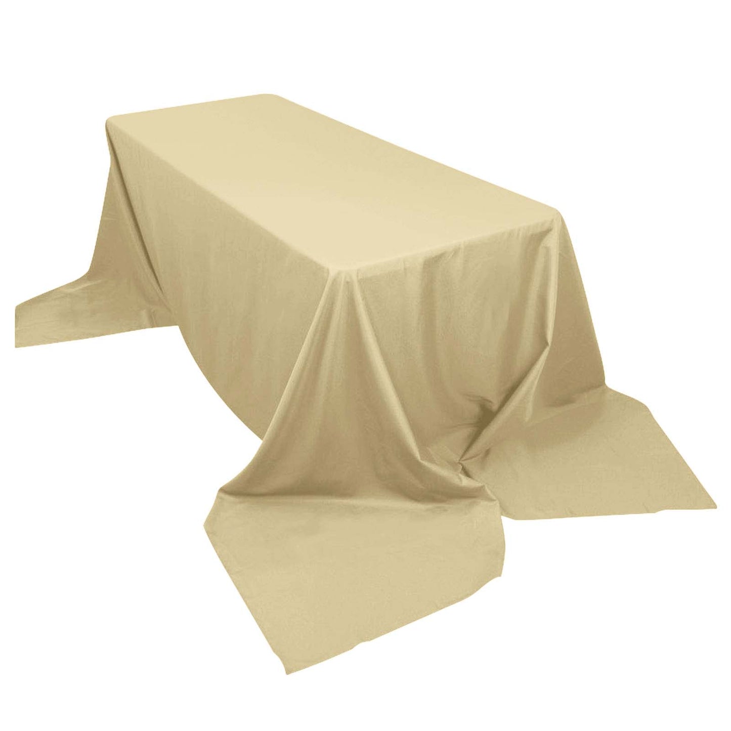 Polyester 90"x156" Rectangle Tablecloth Champagne - Seamless Wrinkle-Resistant Table Cover Pro Linens