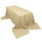 Polyester 90"x156" Rectangle Tablecloth Champagne - Seamless Wrinkle-Resistant Table Cover Pro Linens