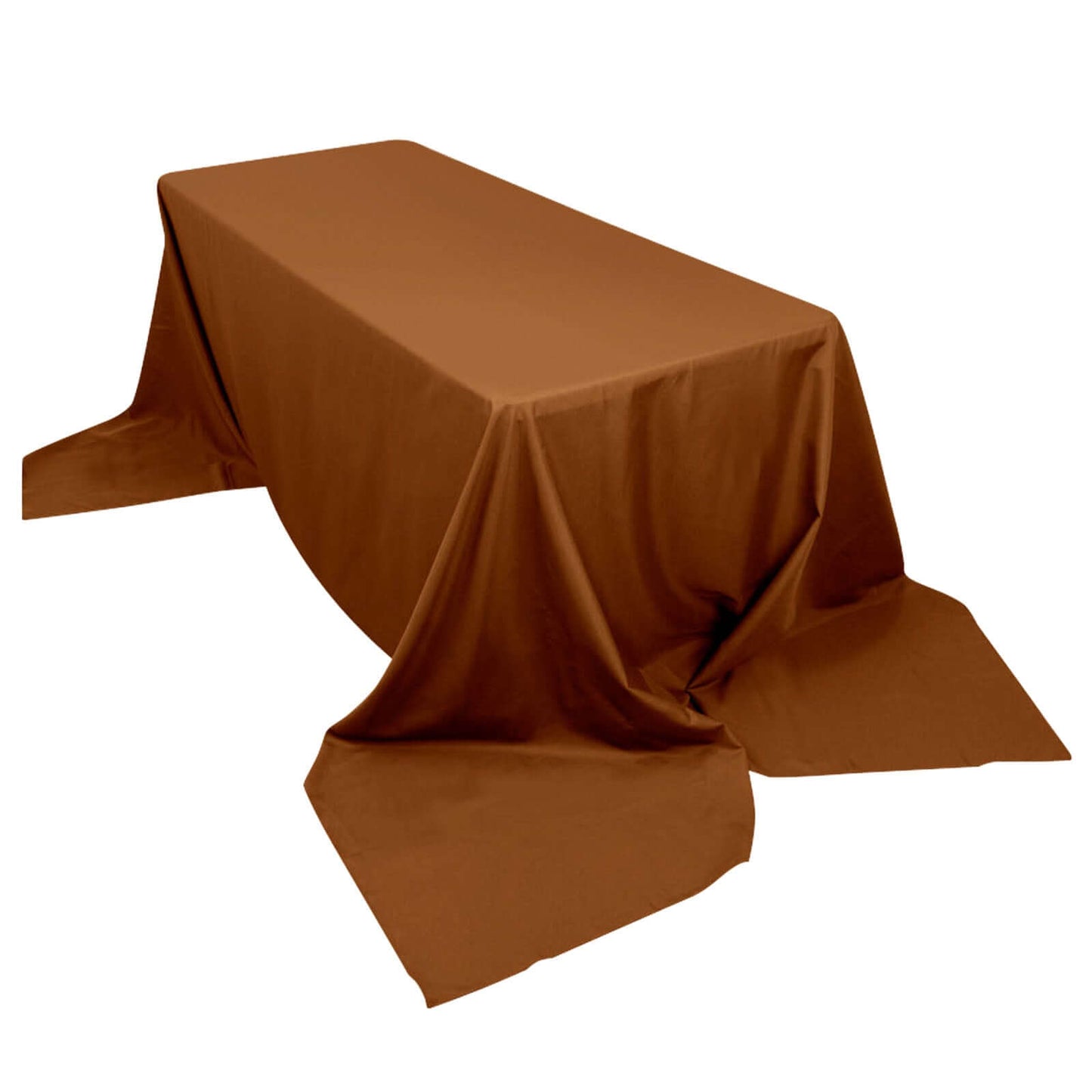 Polyester 90"x156" Rectangle Tablecloth Cinnamon Brown - Seamless Wrinkle-Resistant Table Cover Pro Linens