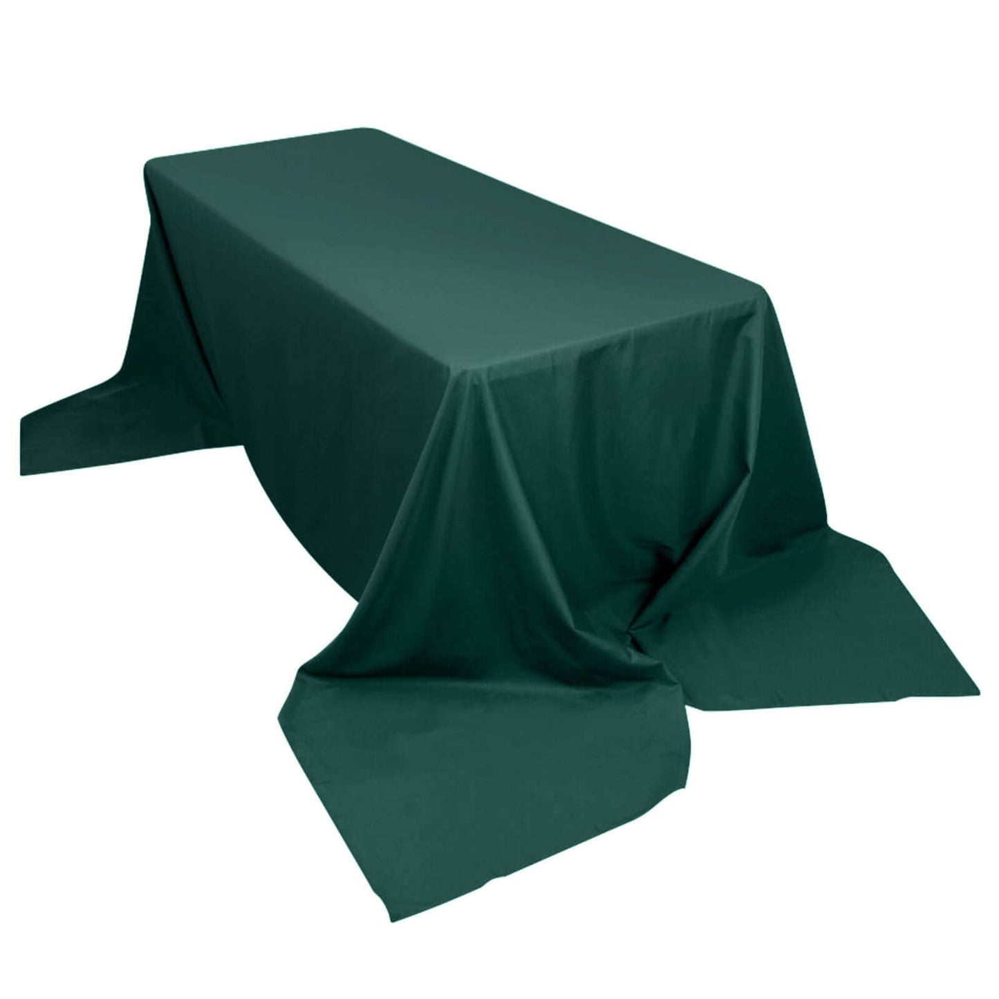 Polyester 90"x156" Rectangle Tablecloth Hunter Emerald Green - Seamless Wrinkle - Resistant Table Cover - Pro Linens