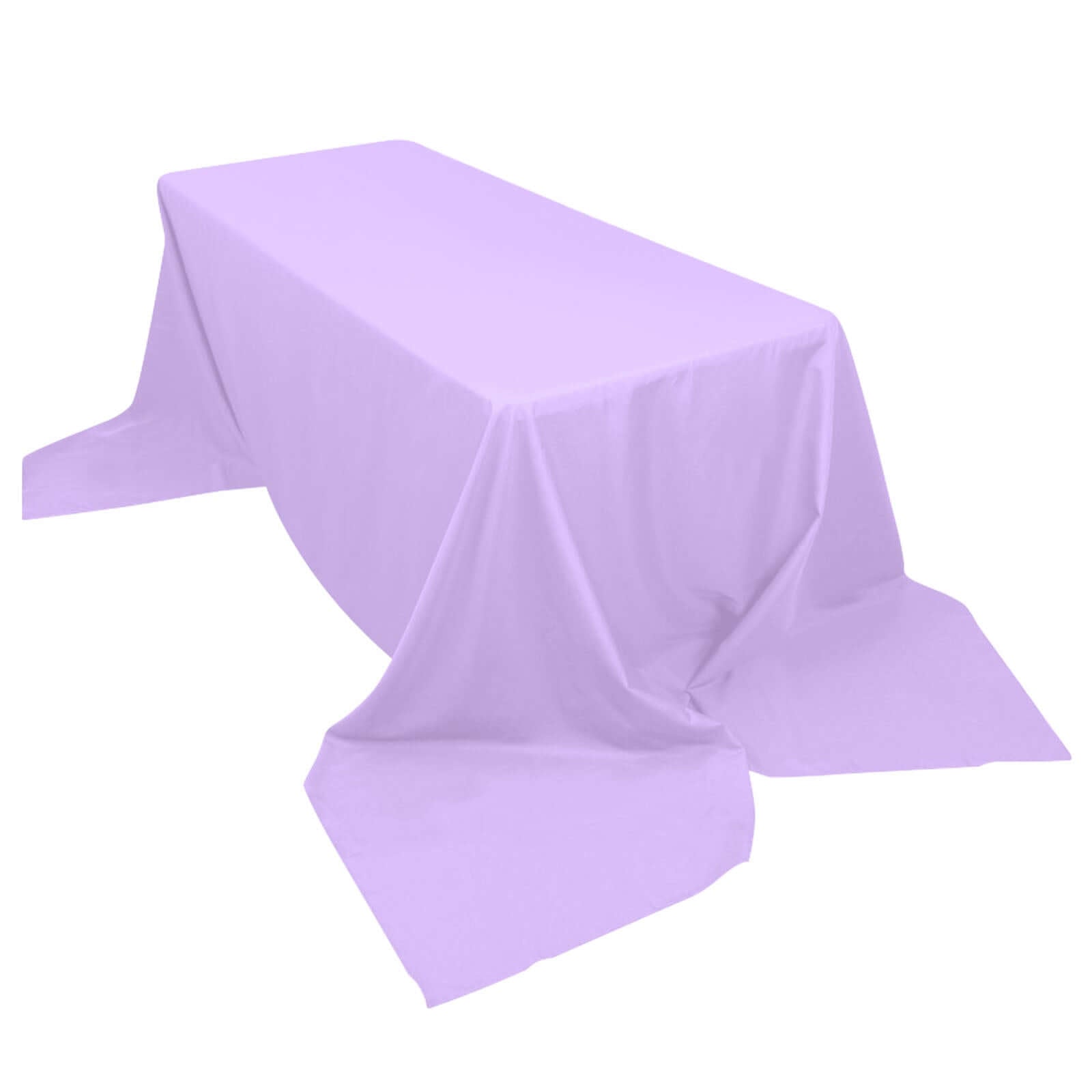 Polyester 90"x156" Rectangle Tablecloth Lavender Lilac - Seamless Wrinkle-Resistant Table Cover Pro Linens