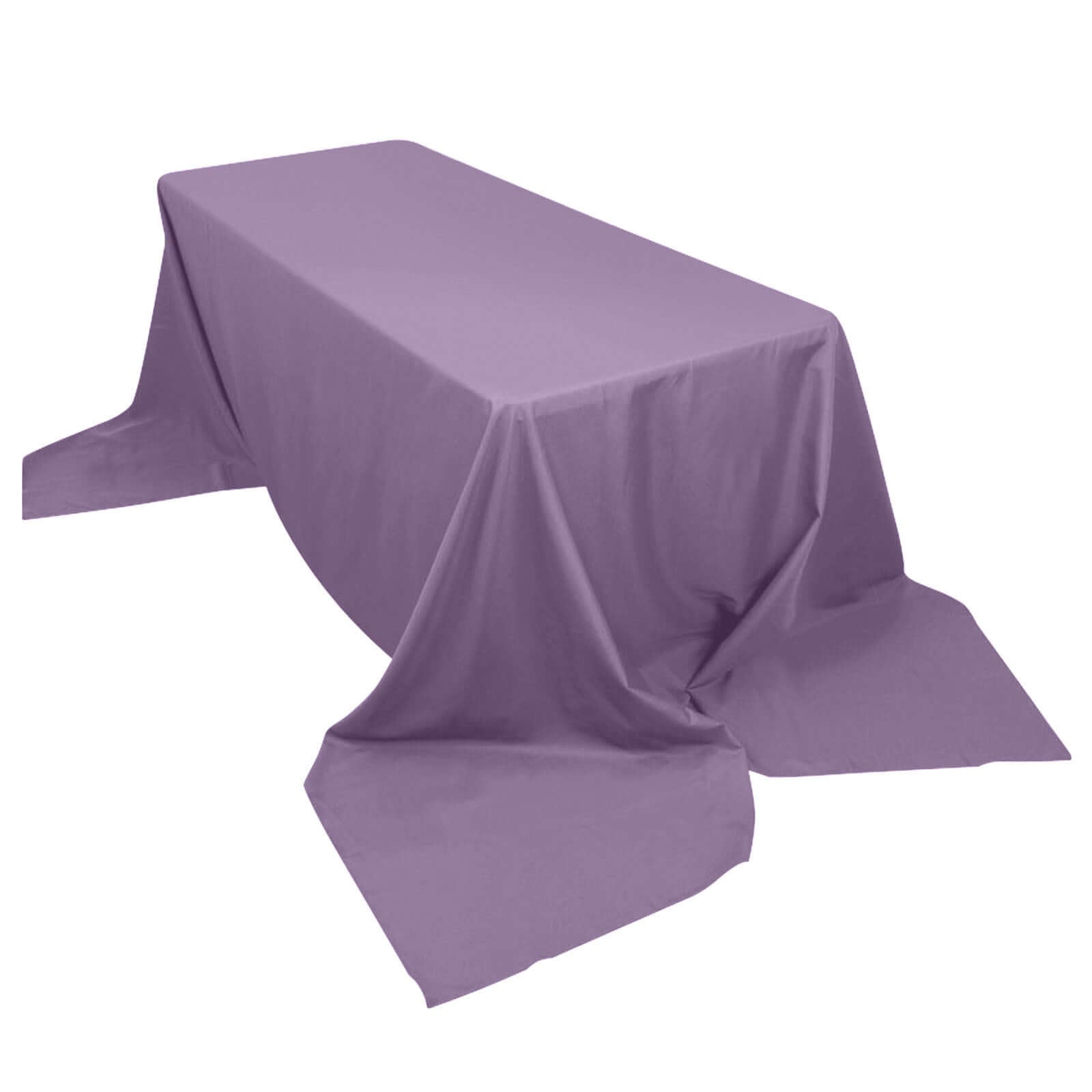 Polyester 90"x156" Rectangle Tablecloth Violet Amethyst - Seamless Wrinkle - Resistant Table Cover - Pro Linens