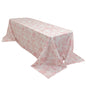 Polyester 90"x156" Rectangle Tablecloth White - Seamless Pink French Toile Pattern for Grand Occasions - Pro Linens