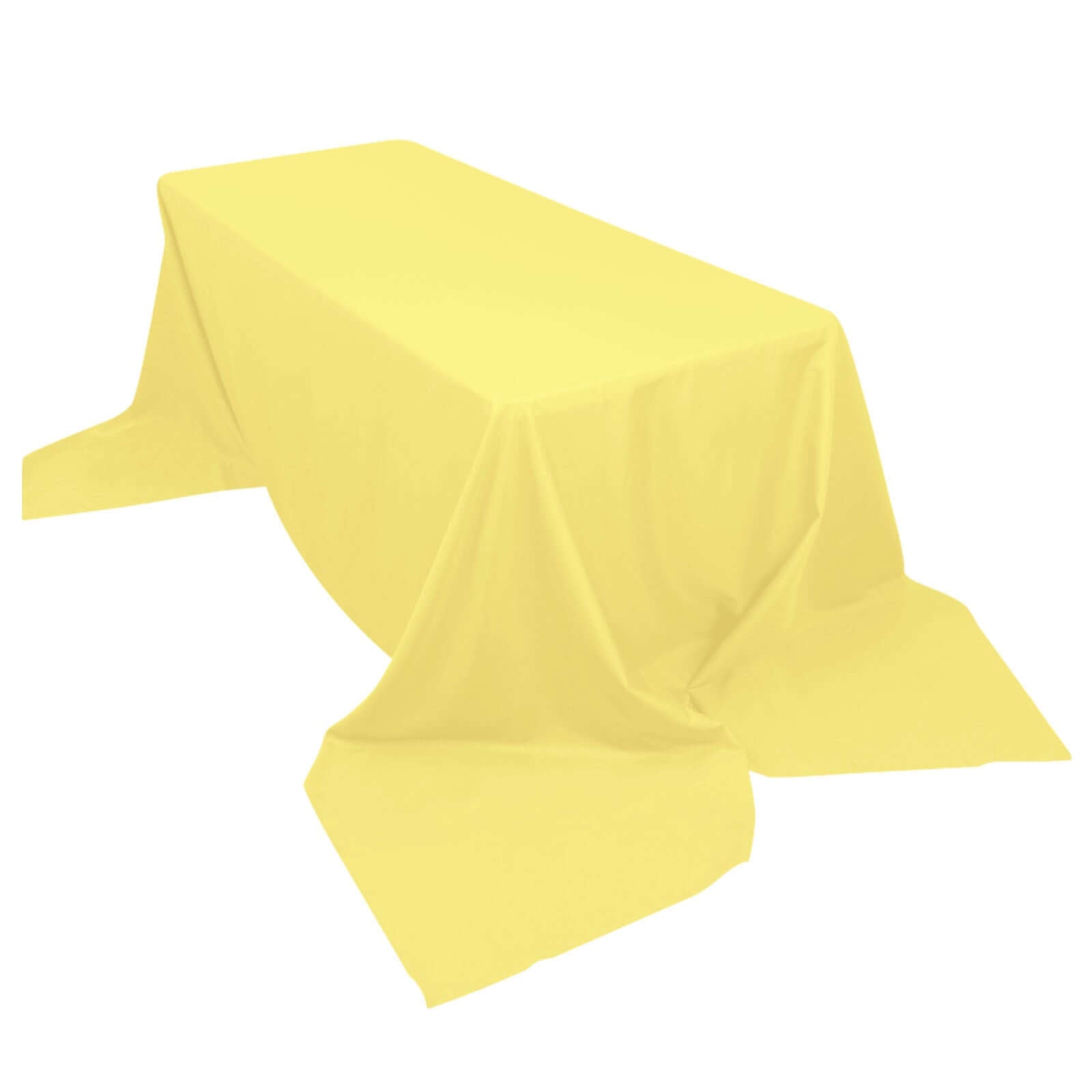 Polyester 90"x156" Rectangle Tablecloth Yellow - Seamless Wrinkle-Resistant Table Cover Pro Linens