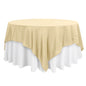 Polyester 90"x90" Table Overlay Square Tablecloth Champagne - Wrinkle-Resistant & Durable Table Cover Pro Linens