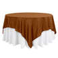 Polyester 90"x90" Table Overlay Square Tablecloth Cinnamon Brown - Wrinkle-Resistant & Durable Table Cover Pro Linens