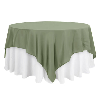 Polyester 90"x90" Table Overlay Square Tablecloth Dusty Sage Green - Wrinkle-Resistant & Durable Table Cover Pro Linens