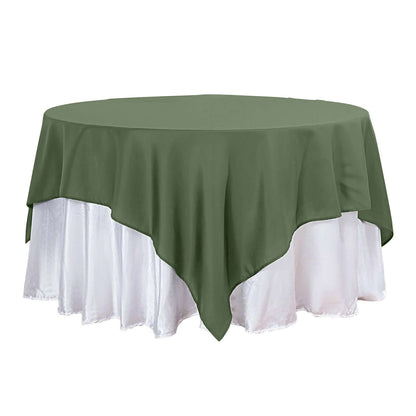 Polyester 90"x90" Table Overlay Square Tablecloth Olive Green - Wrinkle-Resistant & Durable Table Cover Pro Linens