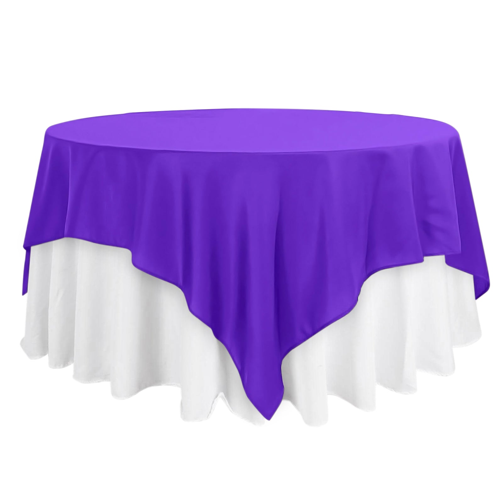 Polyester 90"x90" Table Overlay Square Tablecloth Purple - Wrinkle-Resistant & Durable Table Cover Pro Linens