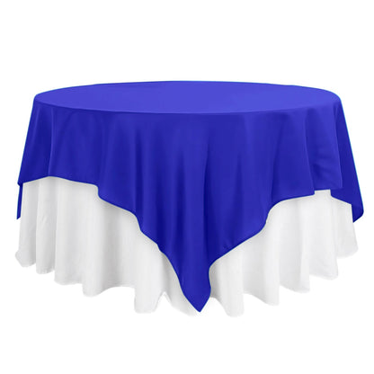 Polyester 90"x90" Table Overlay Square Tablecloth Royal Blue - Wrinkle-Resistant & Durable Table Cover Pro Linens