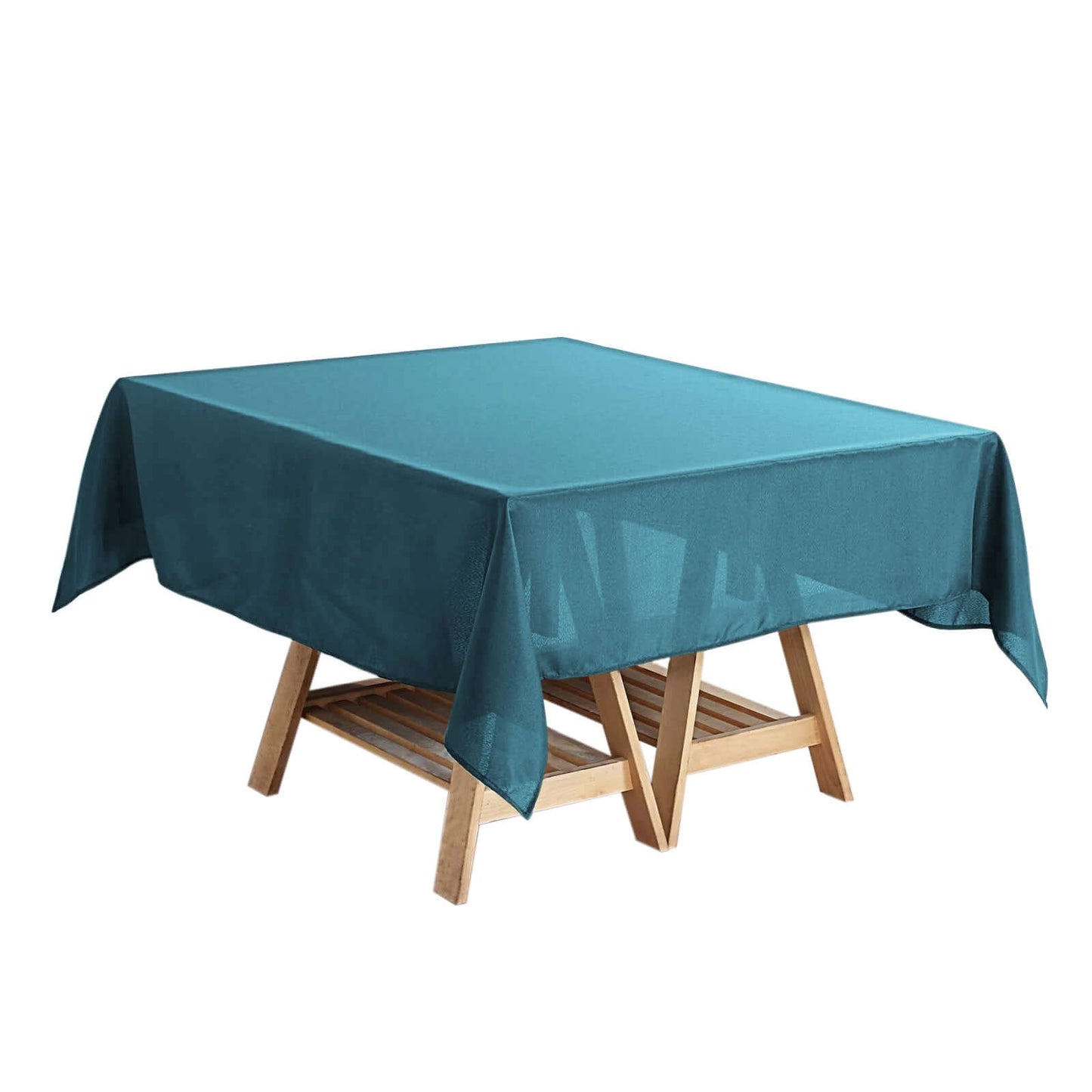 Polyester Square 54"x54" Tablecloth Peacock Teal - Wrinkle-Resistant & Durable Table Cover Pro Linens