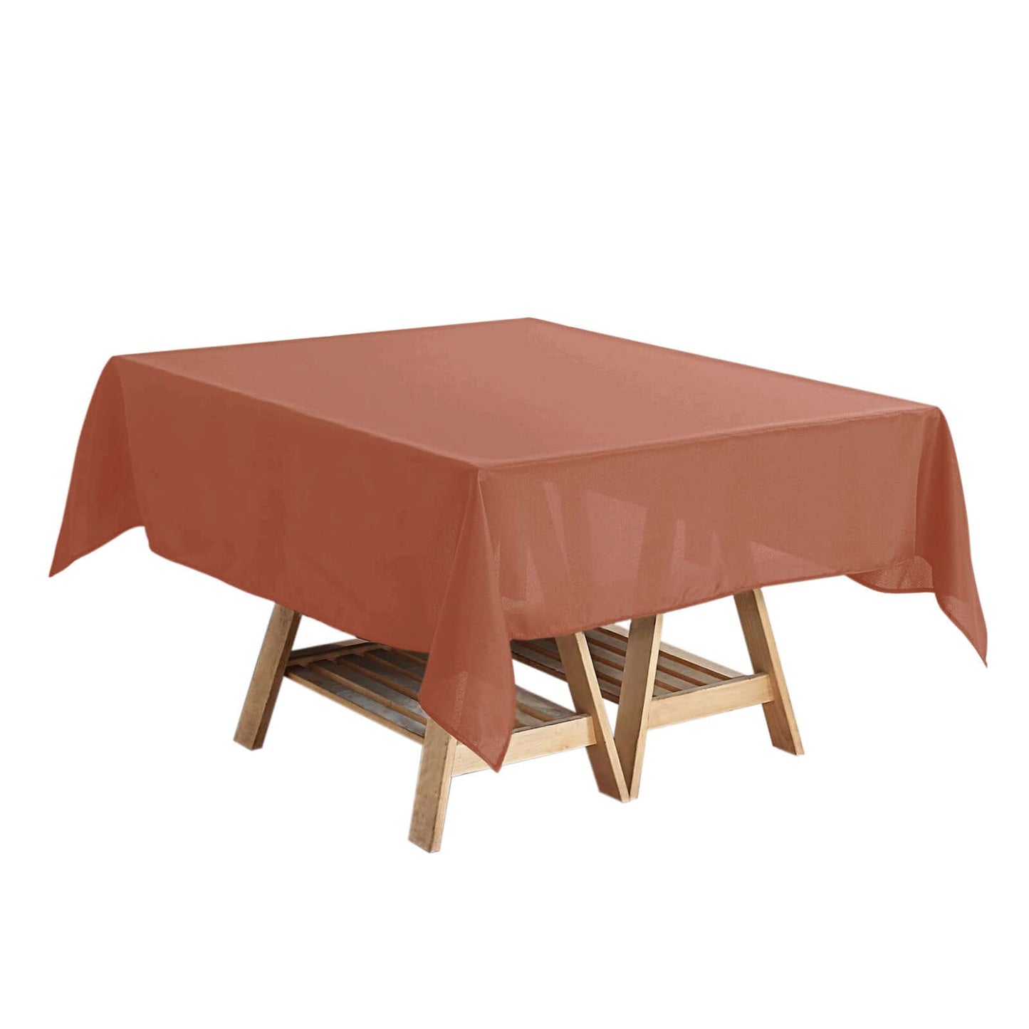 Polyester Square 54"x54" Tablecloth Terracotta (Rust) - Wrinkle-Resistant & Durable Table Cover Pro Linens