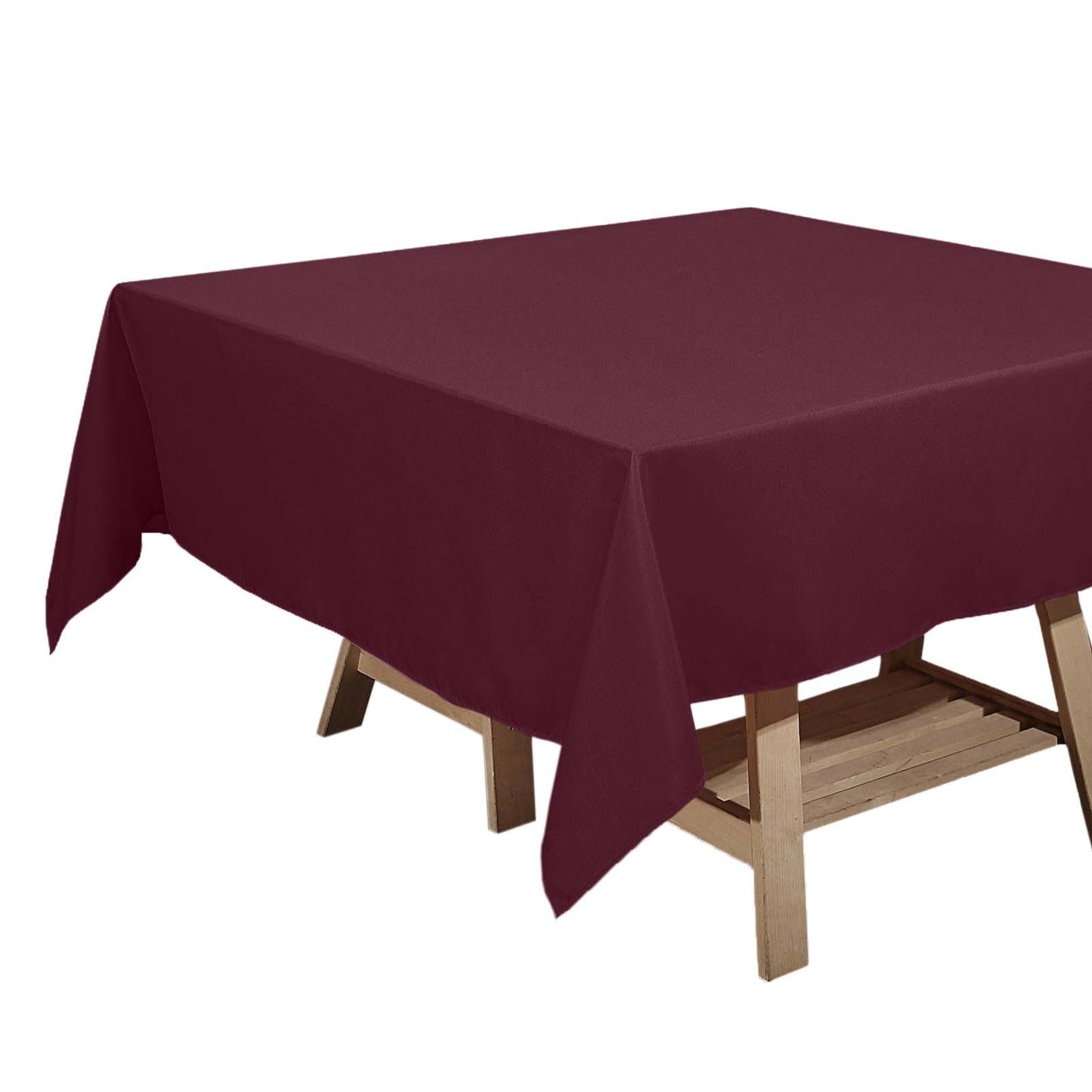 Polyester Square 70"x70" Tablecloth Burgundy - Wrinkle-Resistant & Durable Table Cover Pro Linens