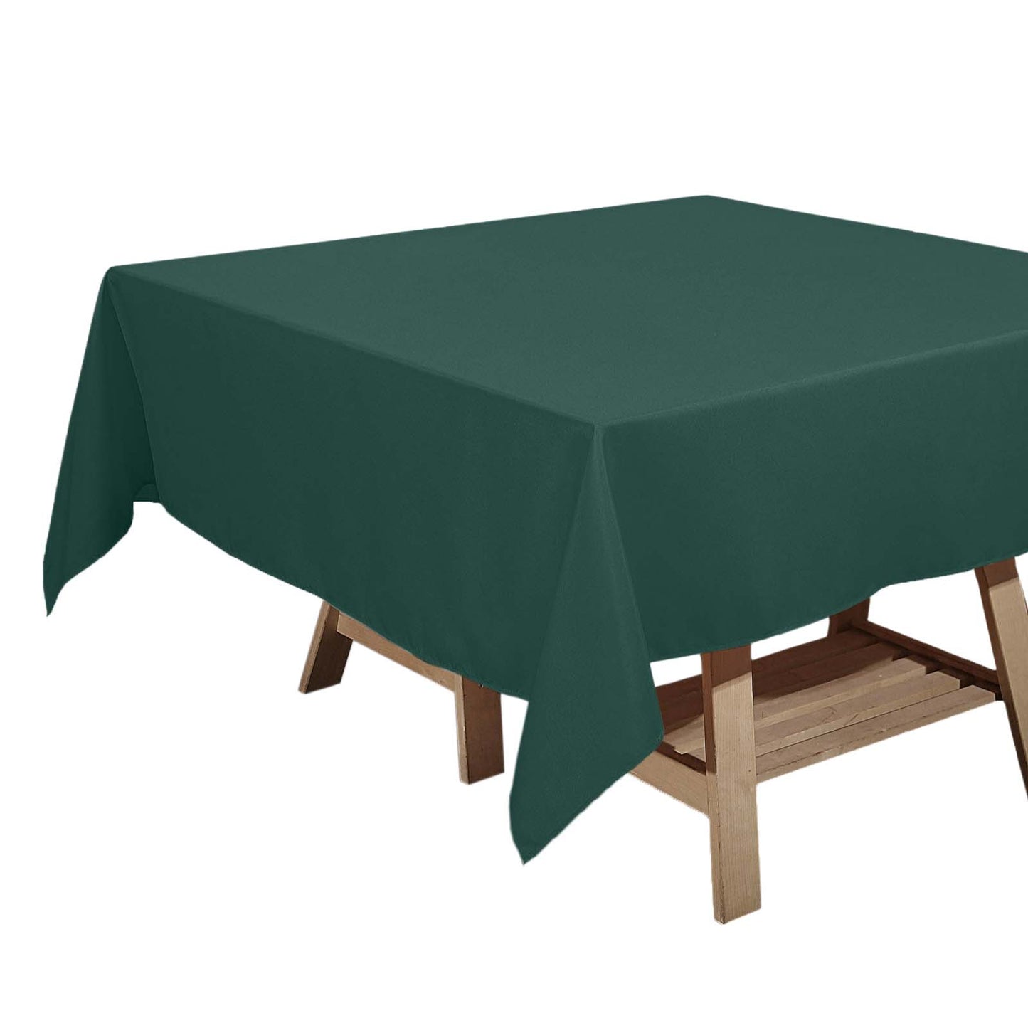 Polyester Square 70"x70" Tablecloth Hunter Emerald Green - Wrinkle-Resistant & Durable Table Cover Pro Linens