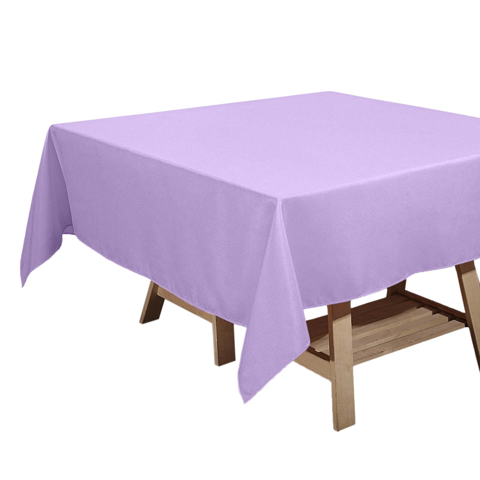 Polyester Square 70"x70" Tablecloth Lavender Lilac - Wrinkle-Resistant & Durable Table Cover Pro Linens