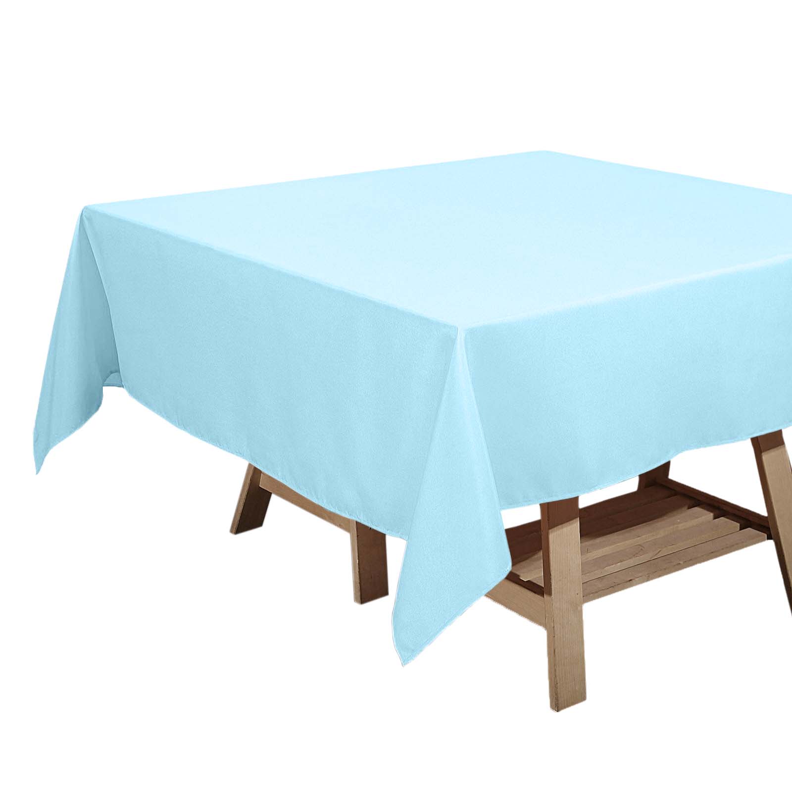 Polyester Square 70"x70" Tablecloth Light Blue - Wrinkle-Resistant & Durable Table Cover Pro Linens