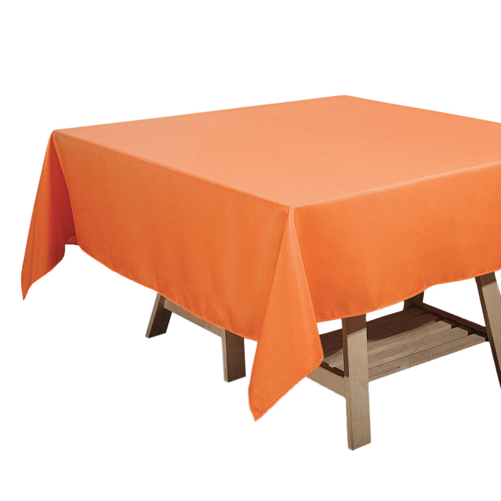 Polyester Square 70"x70" Tablecloth Orange - Wrinkle-Resistant & Durable Table Cover Pro Linens