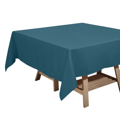 Polyester Square 70"x70" Tablecloth Peacock Teal - Wrinkle-Resistant & Durable Table Cover Pro Linens