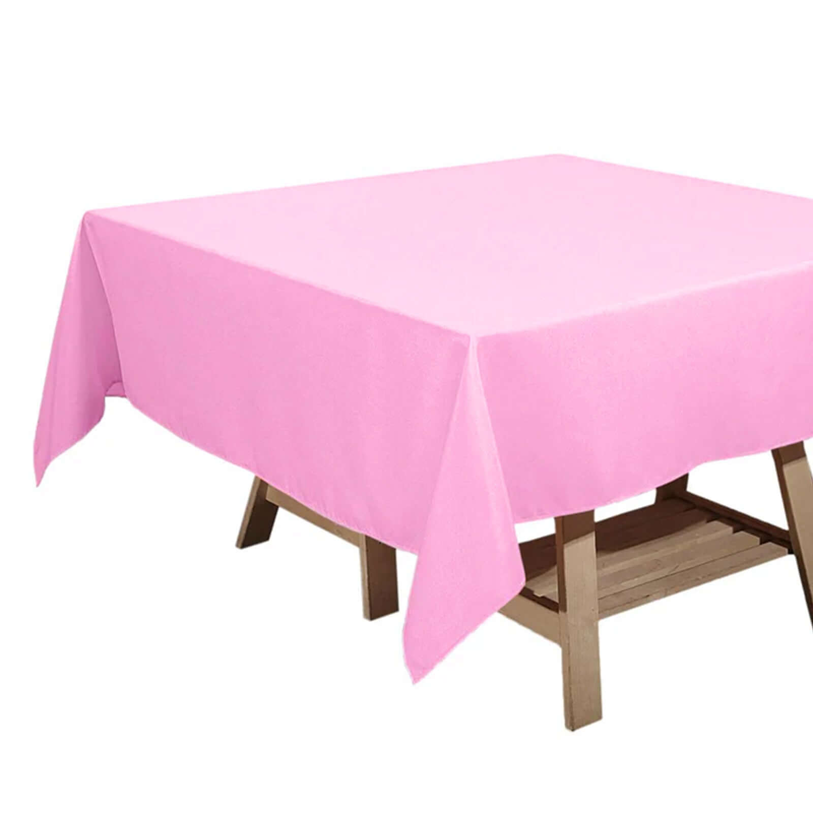 Polyester Square 70"x70" Tablecloth Pink - Wrinkle-Resistant & Durable Table Cover Pro Linens