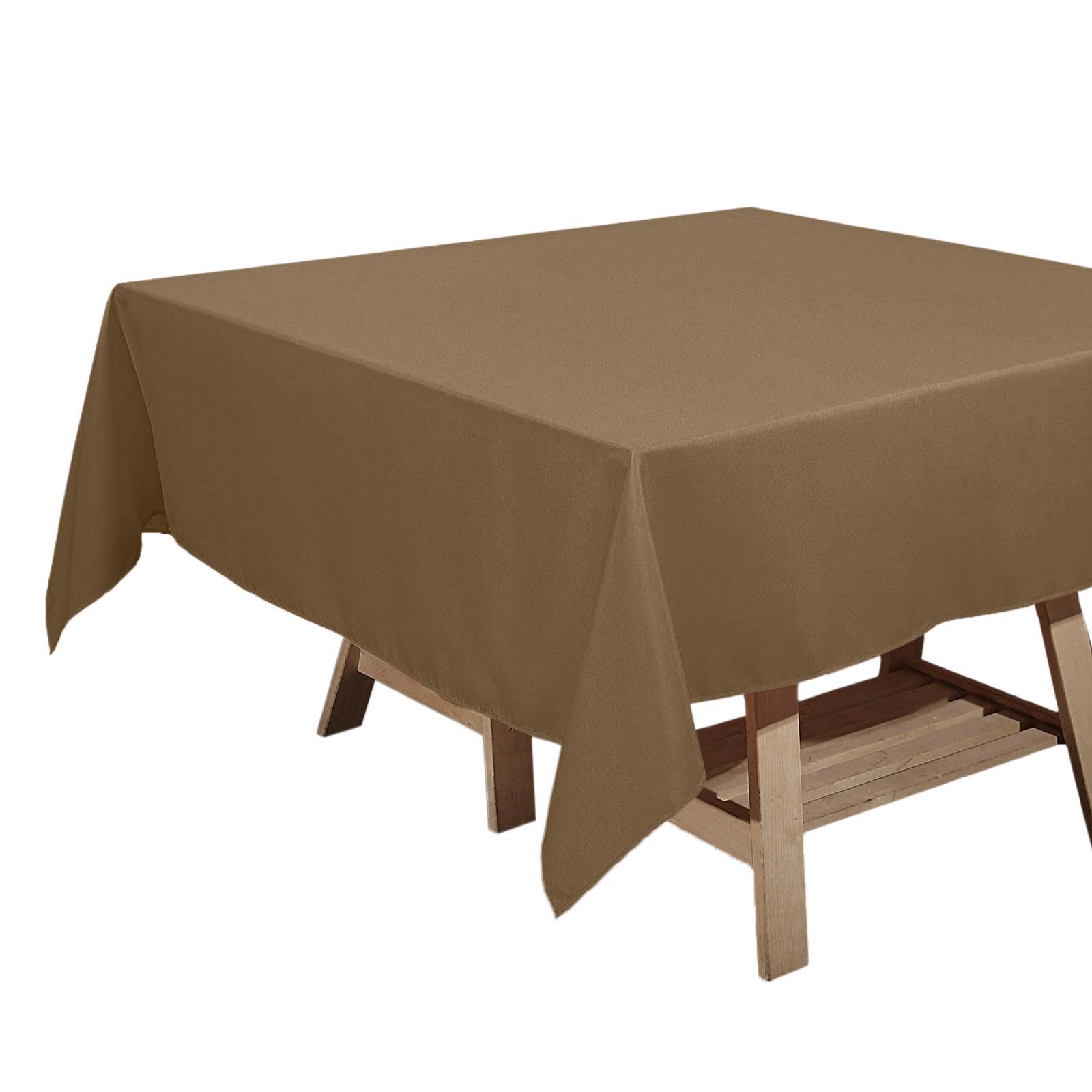 Polyester Square 70"x70" Tablecloth Taupe - Wrinkle-Resistant & Durable Table Cover Pro Linens