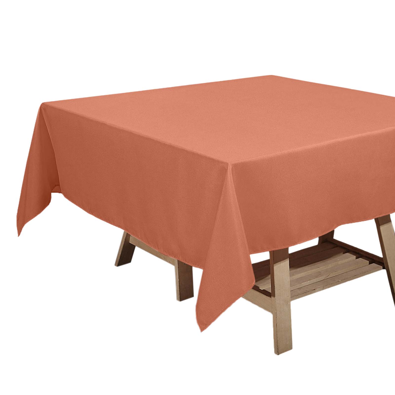 Polyester Square 70"x70" Tablecloth Terracotta (Rust) - Wrinkle-Resistant & Durable Table Cover Pro Linens