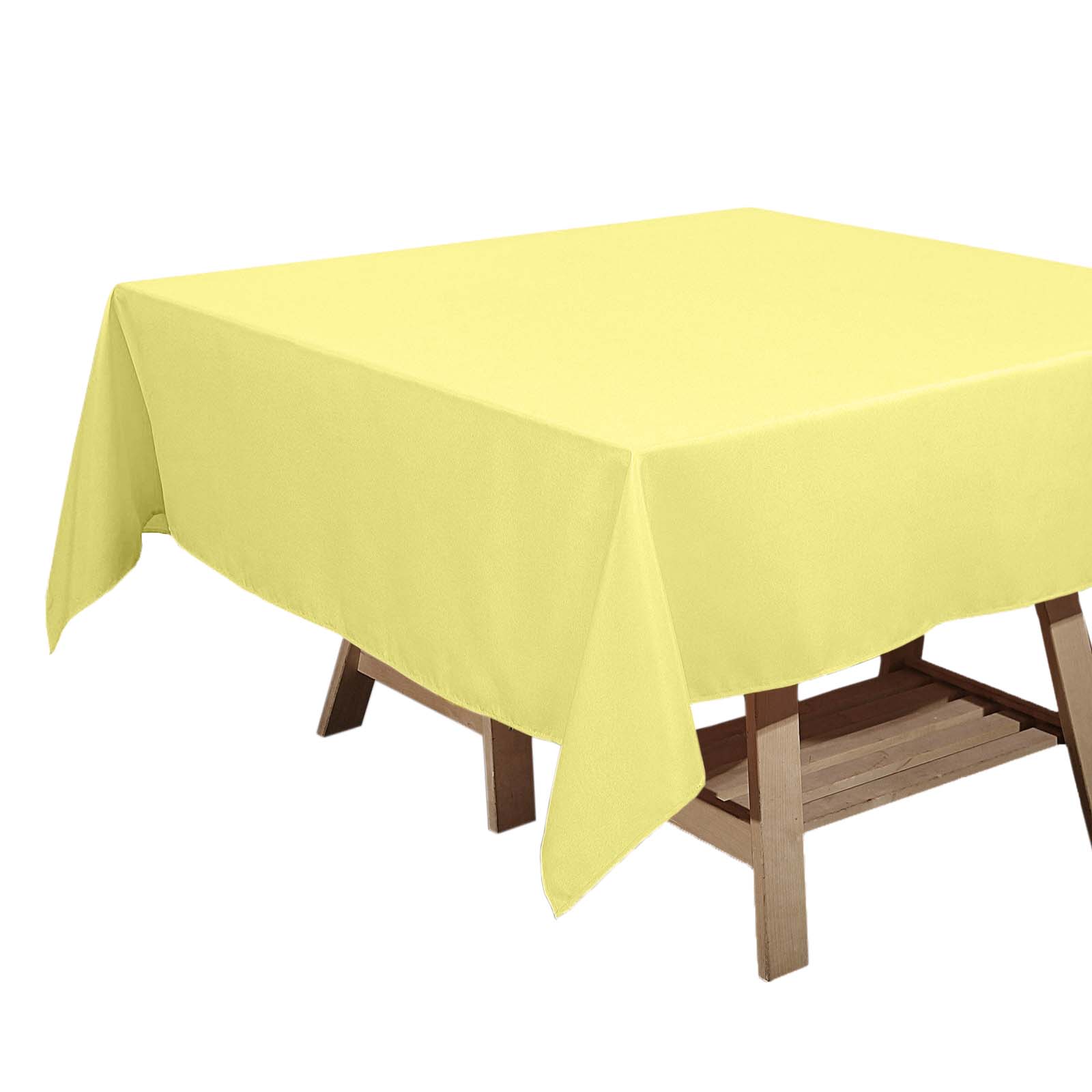 Polyester Square 70"x70" Tablecloth Yellow - Wrinkle-Resistant & Durable Table Cover Pro Linens