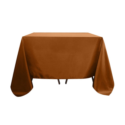 Polyester Square 90"x90" Tablecloth Cinnamon Brown - Wrinkle-Resistant & Durable Table Cover Pro Linens