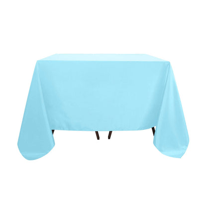 Polyester Square 90"x90" Tablecloth Light Blue - Wrinkle-Resistant & Durable Table Cover Pro Linens