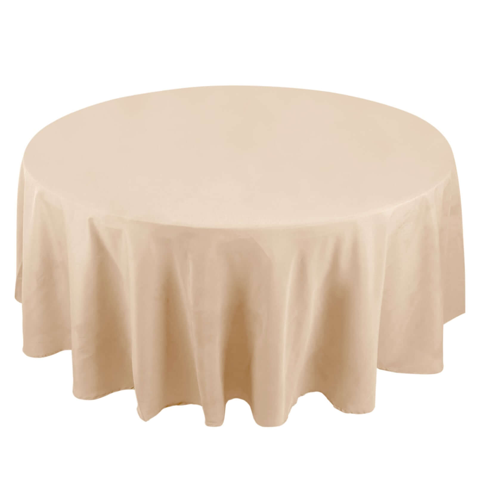 Premium Polyester 108" Round Tablecloth Beige - Wrinkle-Resistant 220GSM Table Cover Pro Linens