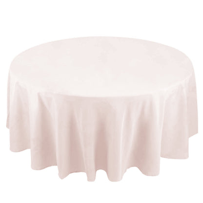 Premium Polyester 108" Round Tablecloth Blush - Wrinkle-Resistant 220GSM Table Cover Pro Linens