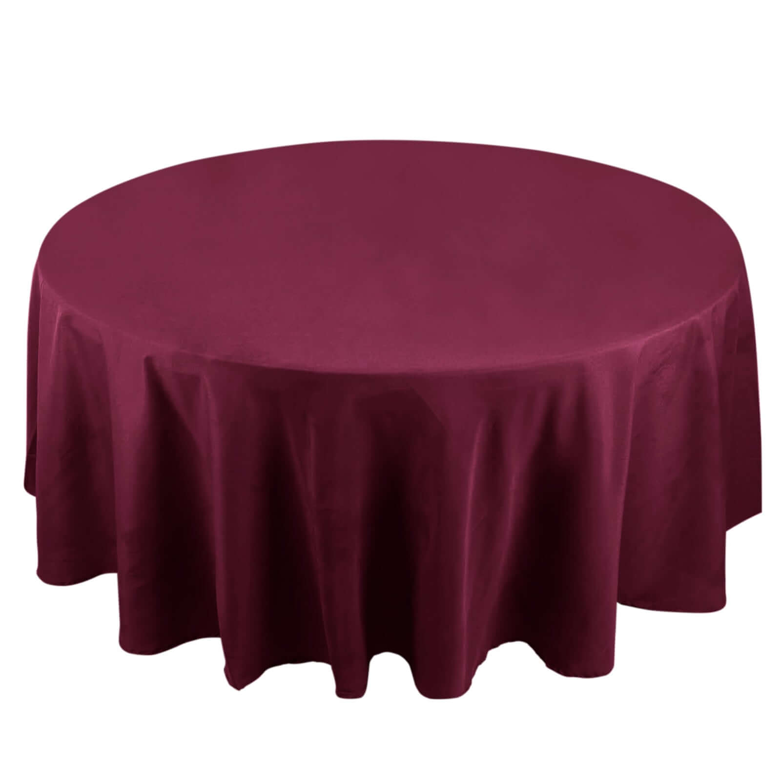 Premium Polyester 108" Round Tablecloth Burgundy - Wrinkle-Resistant 220GSM Table Cover Pro Linens