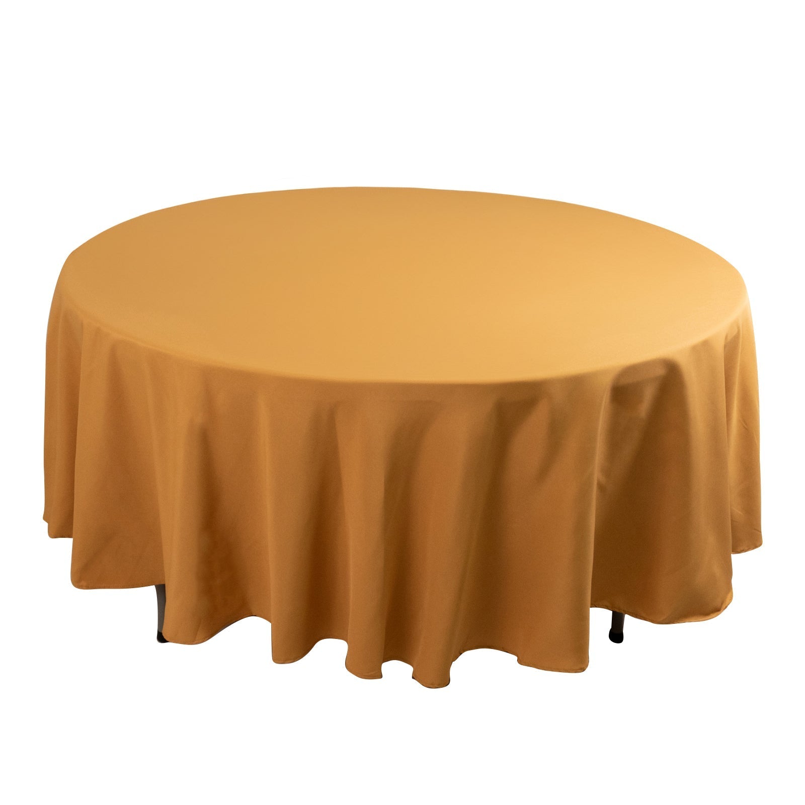 Premium Polyester 108" Round Tablecloth Gold - Wrinkle-Resistant 220GSM Table Cover for Weddings & Events Pro Linens