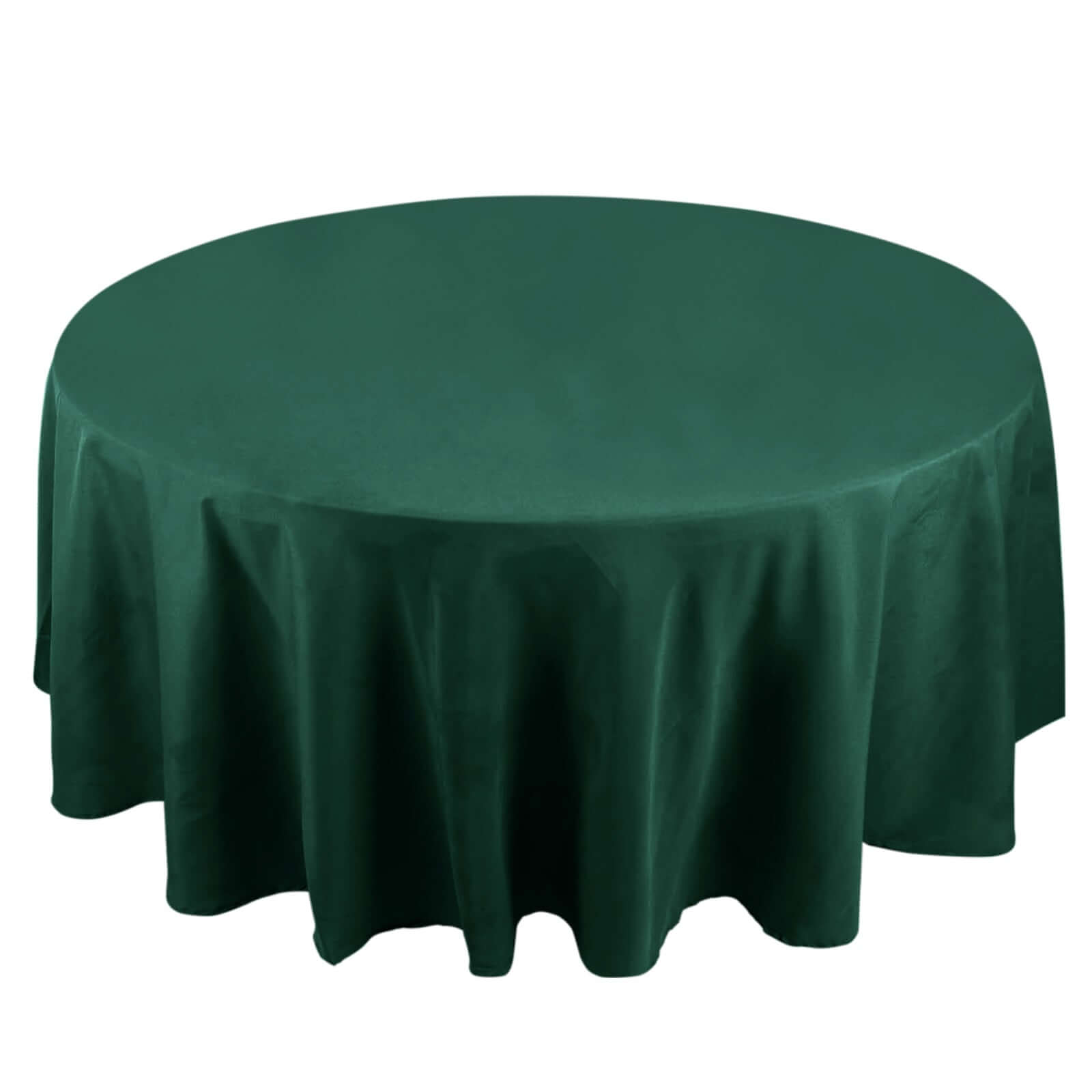 Premium Polyester 108" Round Tablecloth Hunter Emerald Green - Wrinkle-Resistant 220GSM Table Cover Pro Linens